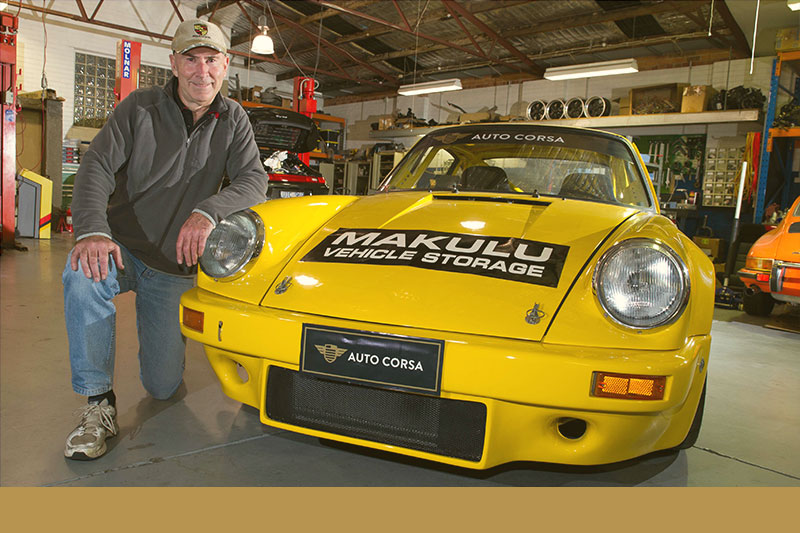 Rex Broadbent and his Porsche